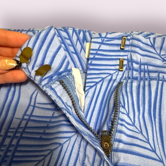 Vineyard Vines Blue Palm Print Shorts Cotton Stretch Size 8 - Picture 4 of 4